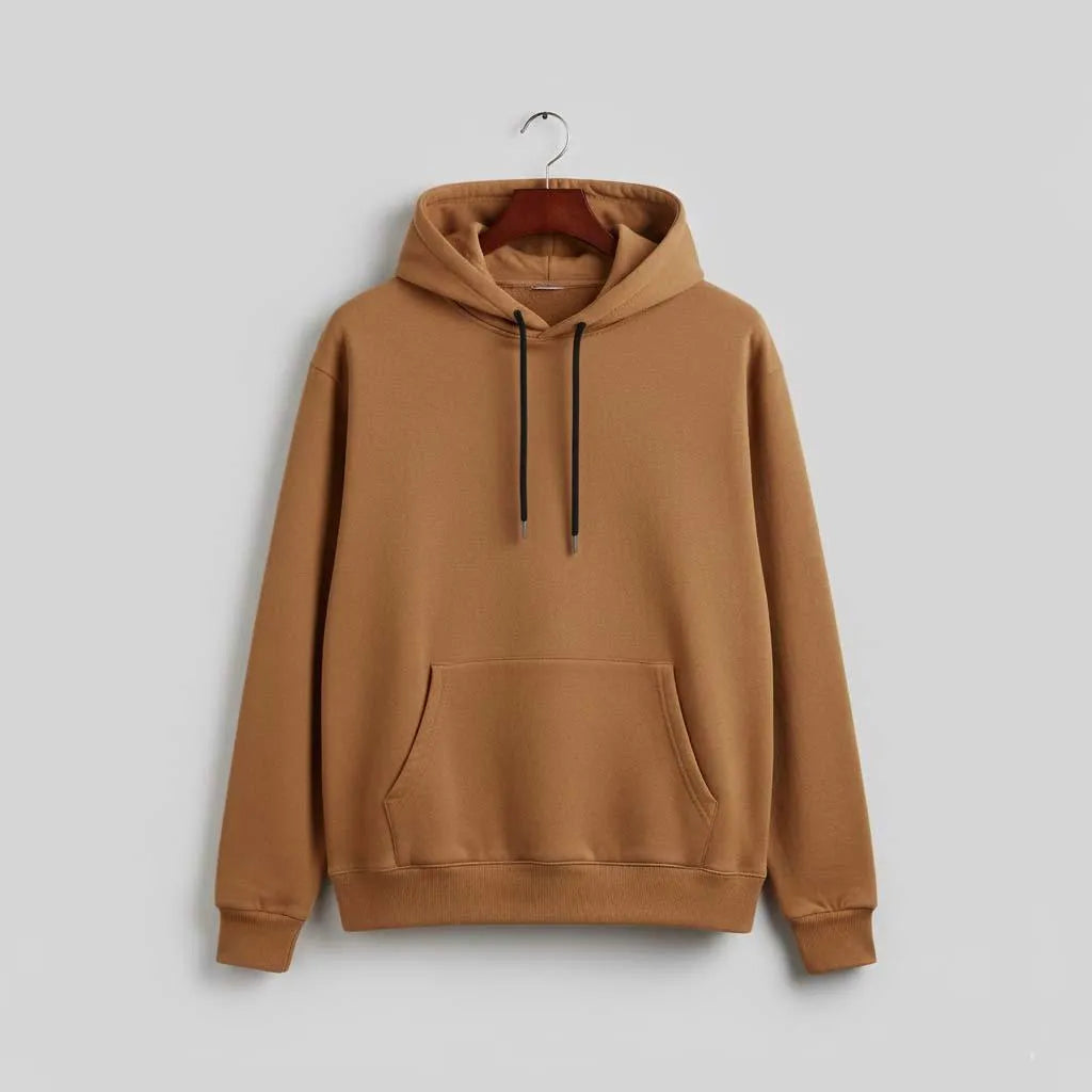 Light Brown Plain Hoodie - Premium Cotton (Color May Vary Slightly)